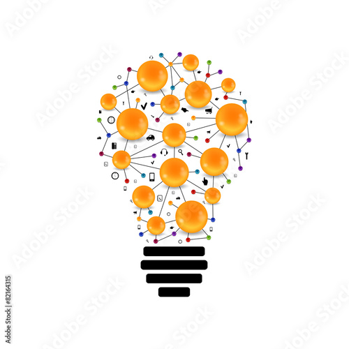 lamp with  molecule inside a creative idea