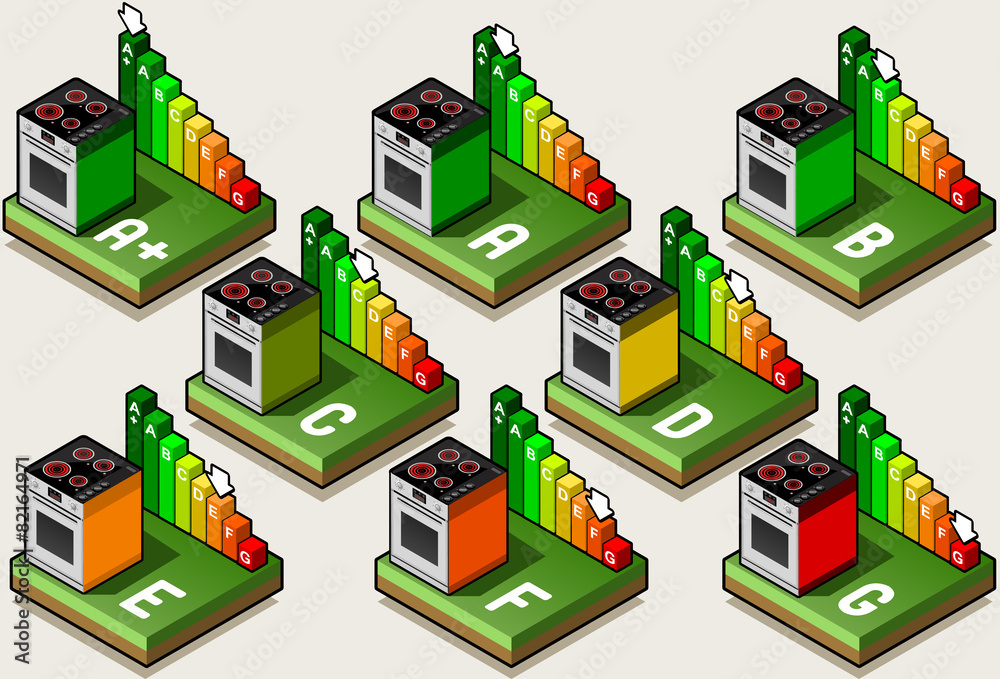 Isometric Oven Energy Efficiency Classes Isometric Oven Energy Efficiency Classes