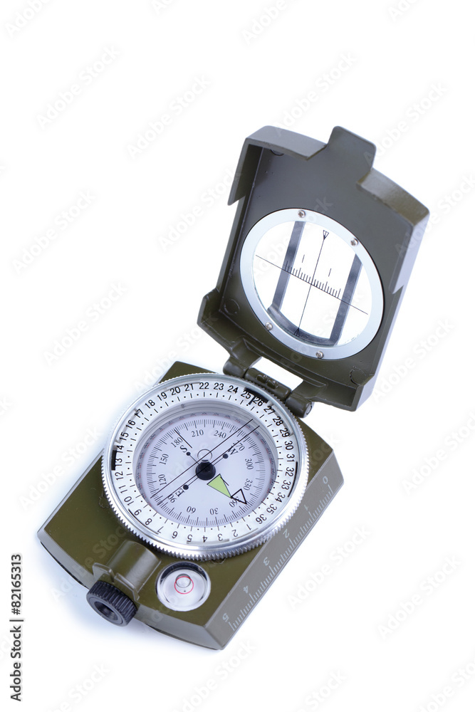 Military compass on a white background. Military compass on a white background.