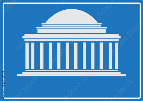 Jefferson Memorial, Washington DC. USA. Vector illustration.