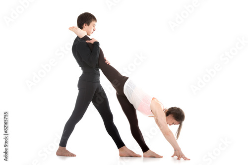 Yoga with instructor