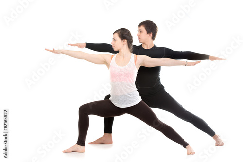 Yoga with partner, Virabhadrasana 2