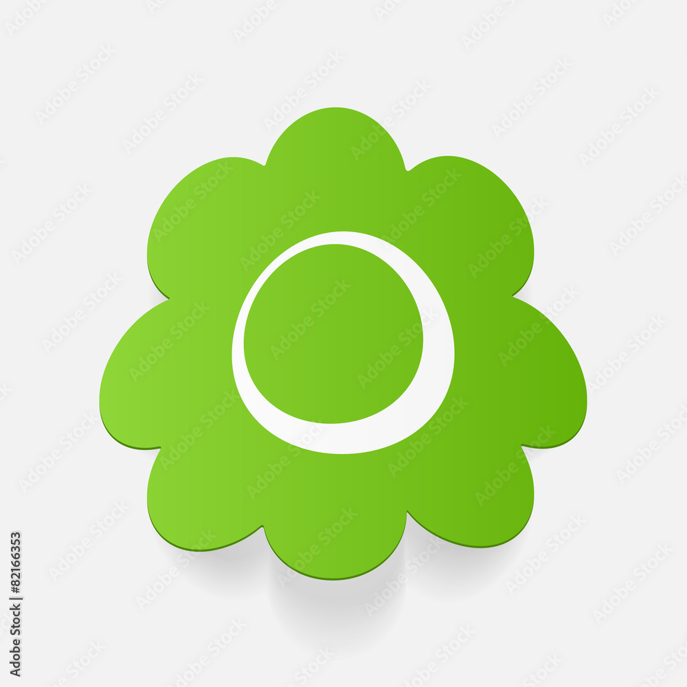 Realistic paper sticker: flowers Realistic paper sticker: flowers
