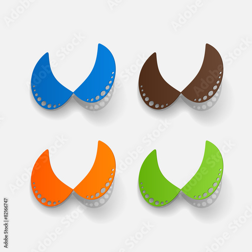 Realistic paper sticker: lace collar