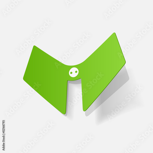 Realistic paper sticker: lace collar