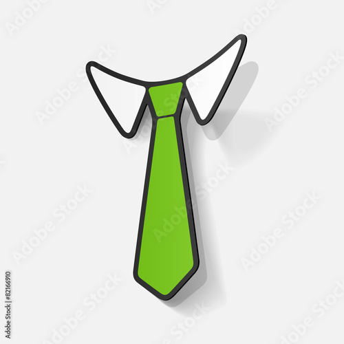 Realistic paper sticker: necktie