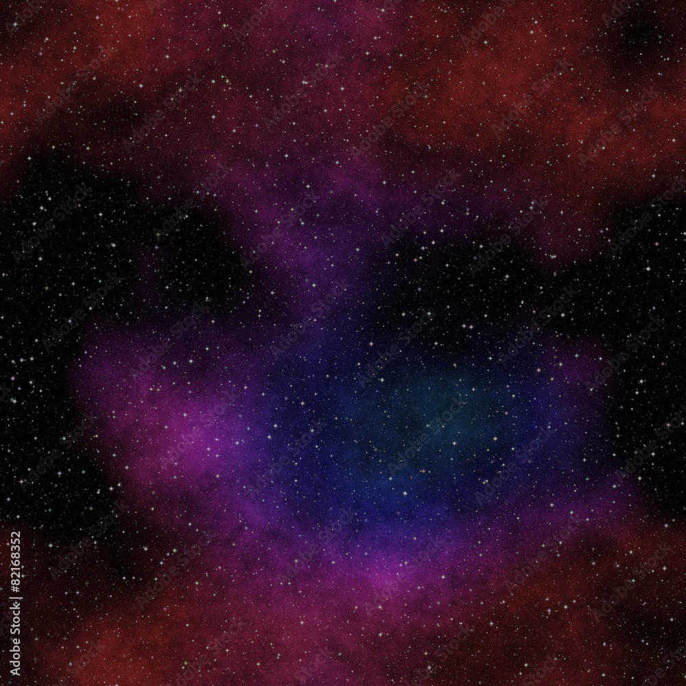 Seamless space pattern with color nebula