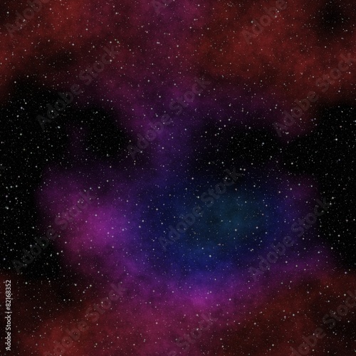 Seamless space pattern with color nebula