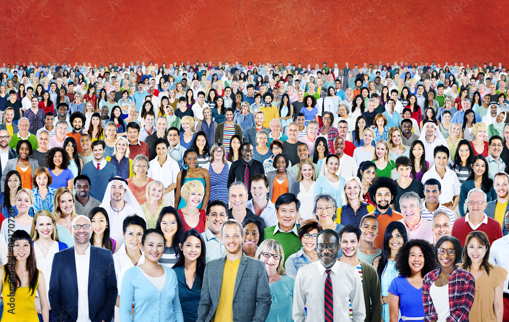 Obraz premium Large Group of Diverse Multiethnic Cheerful Concept