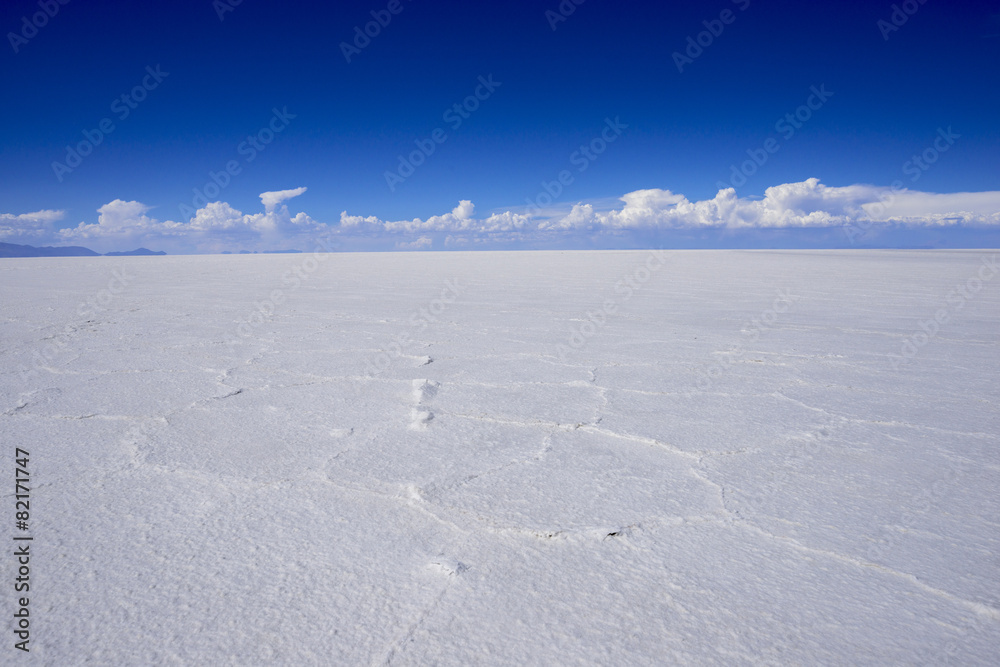 ウユニ塩原の白い大地