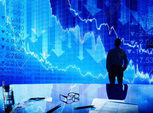 Businessman Stock Market Crisis Crash Finance Concept photo