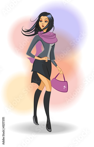 Trendy Girl (brunette) - Fashion. Shopping