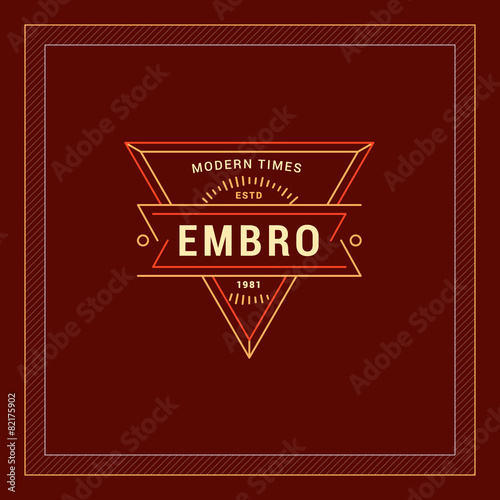 Line Art Badge or Logo in Vintage Colors photo