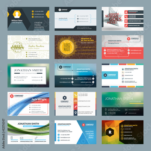 Vector set of modern creative business cards