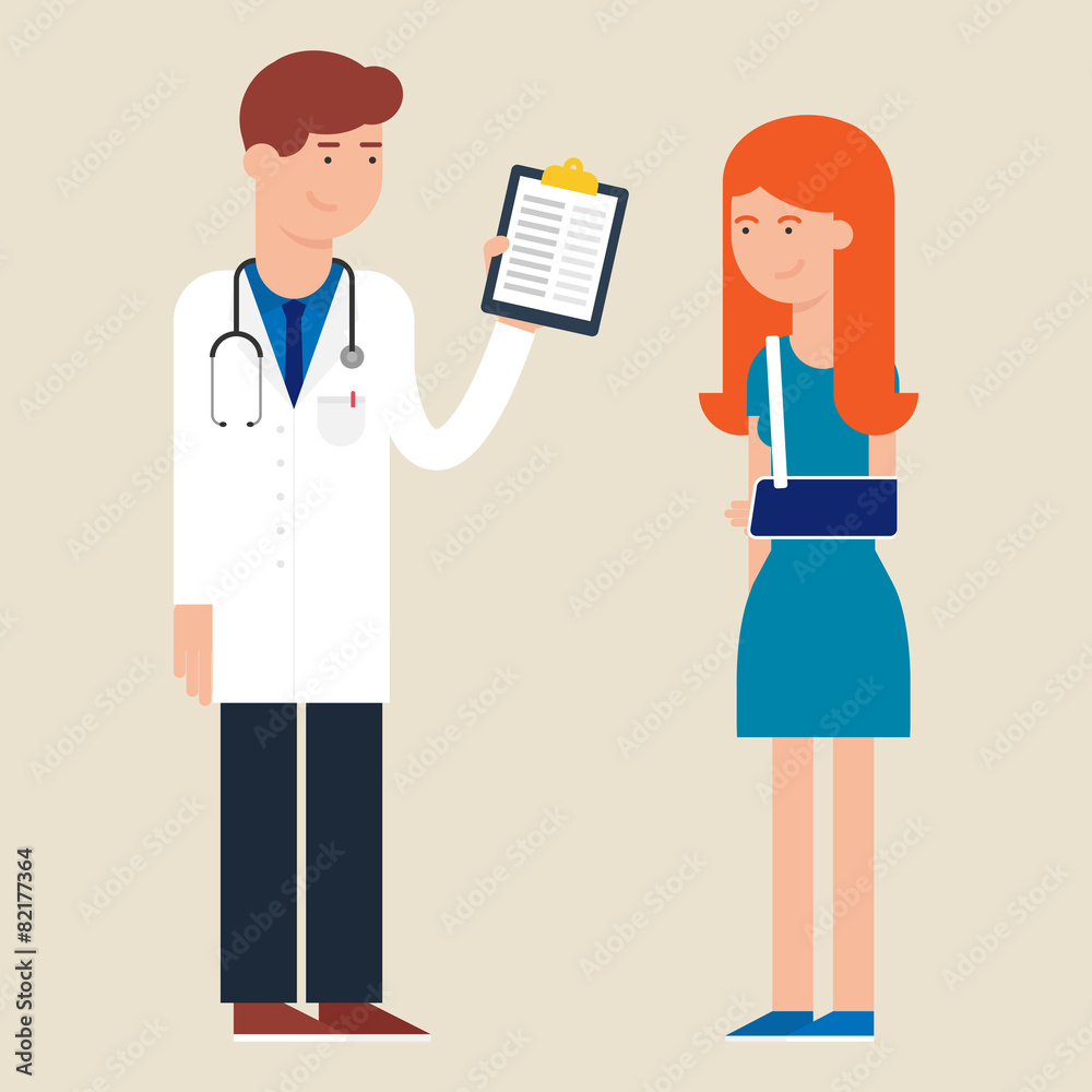 Vector illustration of a doctor and a patient Vector illustration of a doctor and a patient