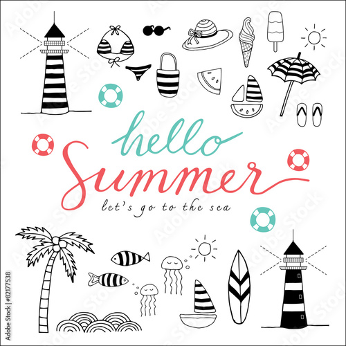 hello summer black icons