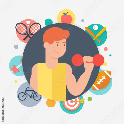 Athlete, sport concept vector illustration