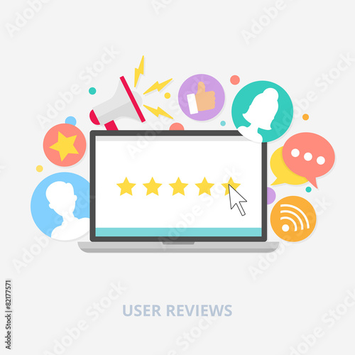 User reviews concept, vector illustration