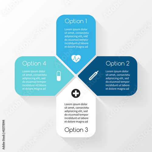 Vector circle plus sign infographic. Template for diagram, graph