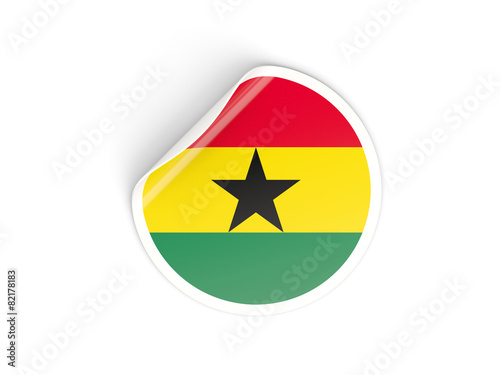 Round sticker with flag of ghana photo