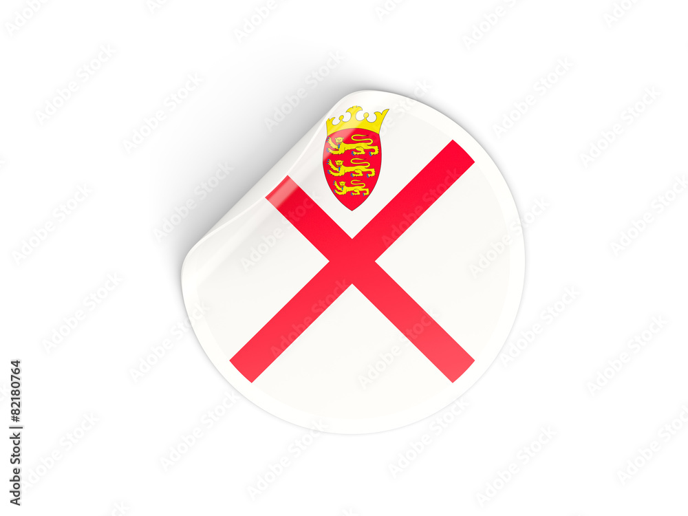 Fototapeta premium Round sticker with flag of jersey