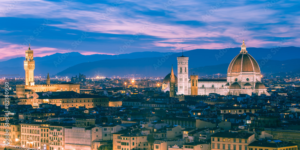 Twilight at the Duomo in Florence, Italy.