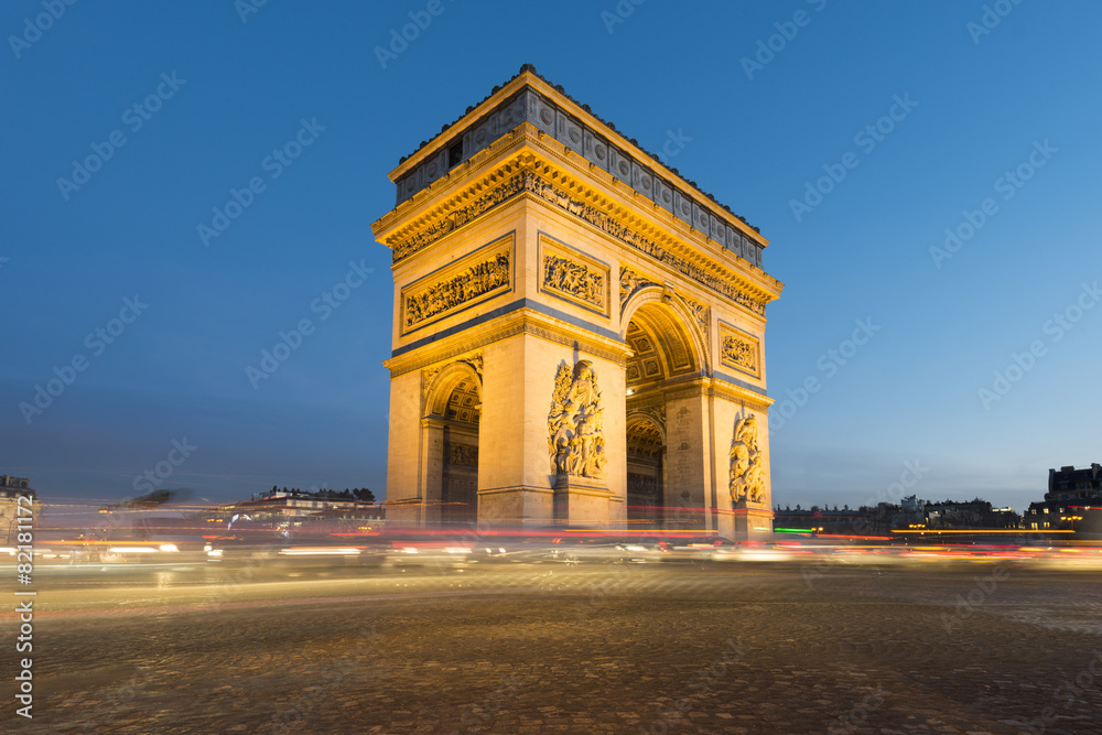 Arc de Triomphe, Paris. France. At Sunset