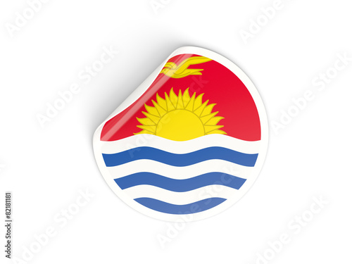 Free Download Round sticker with flag of kiribati - GFXLoad
