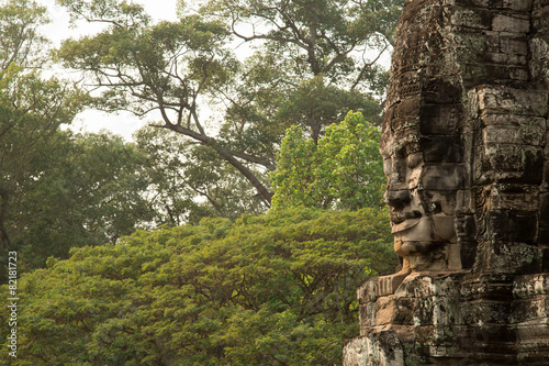 Bayon face with jungle