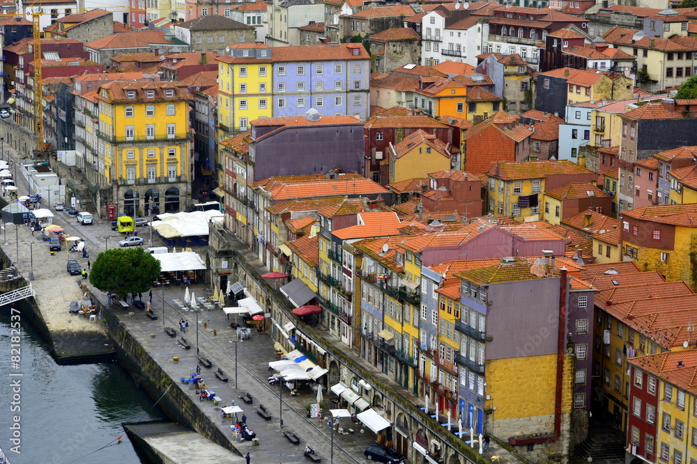 Vista aérea de la Ribeira .Oporto. Portugal