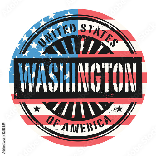 Grunge stamp with the text United States of America, Washington