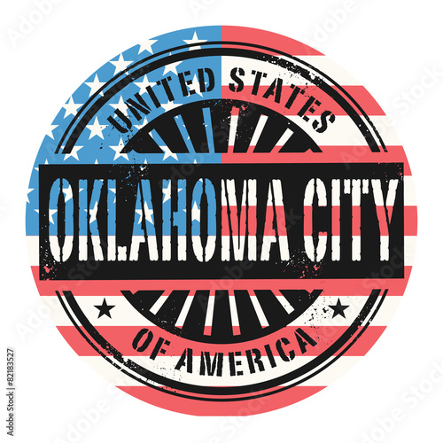 Stamp with the text United States of America, Oklahoma city