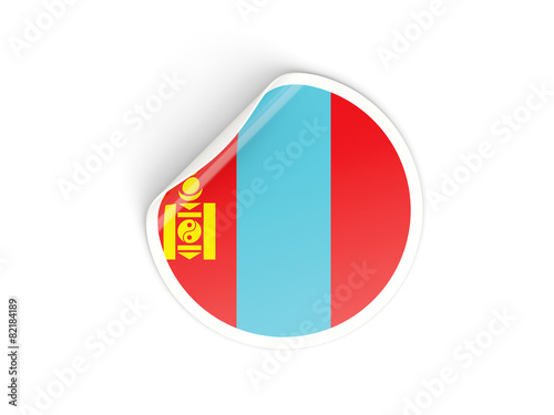 Free Download Round sticker with flag of mongolia - GFXLoad