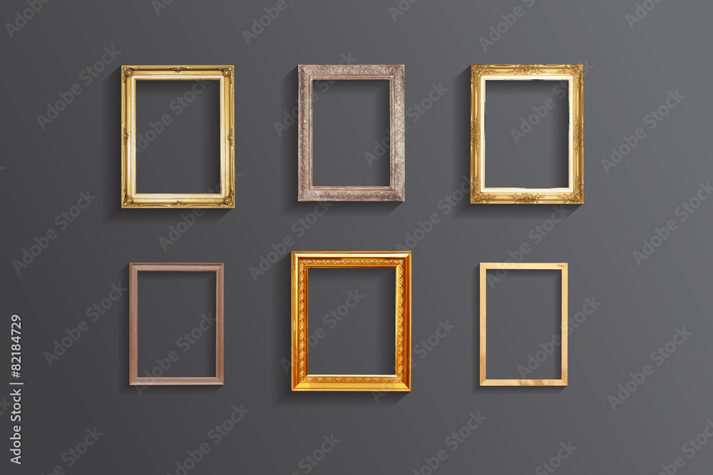 Set of vintage classic picture wood frame,EPS vector