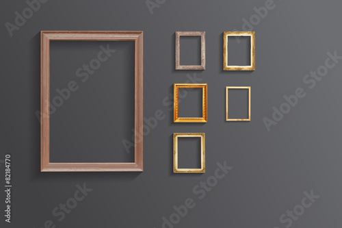Set of vintage classic picture wood frame,EPS vector
