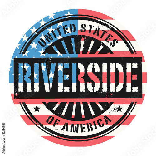 Grunge stamp with the text United States of America, Riveside