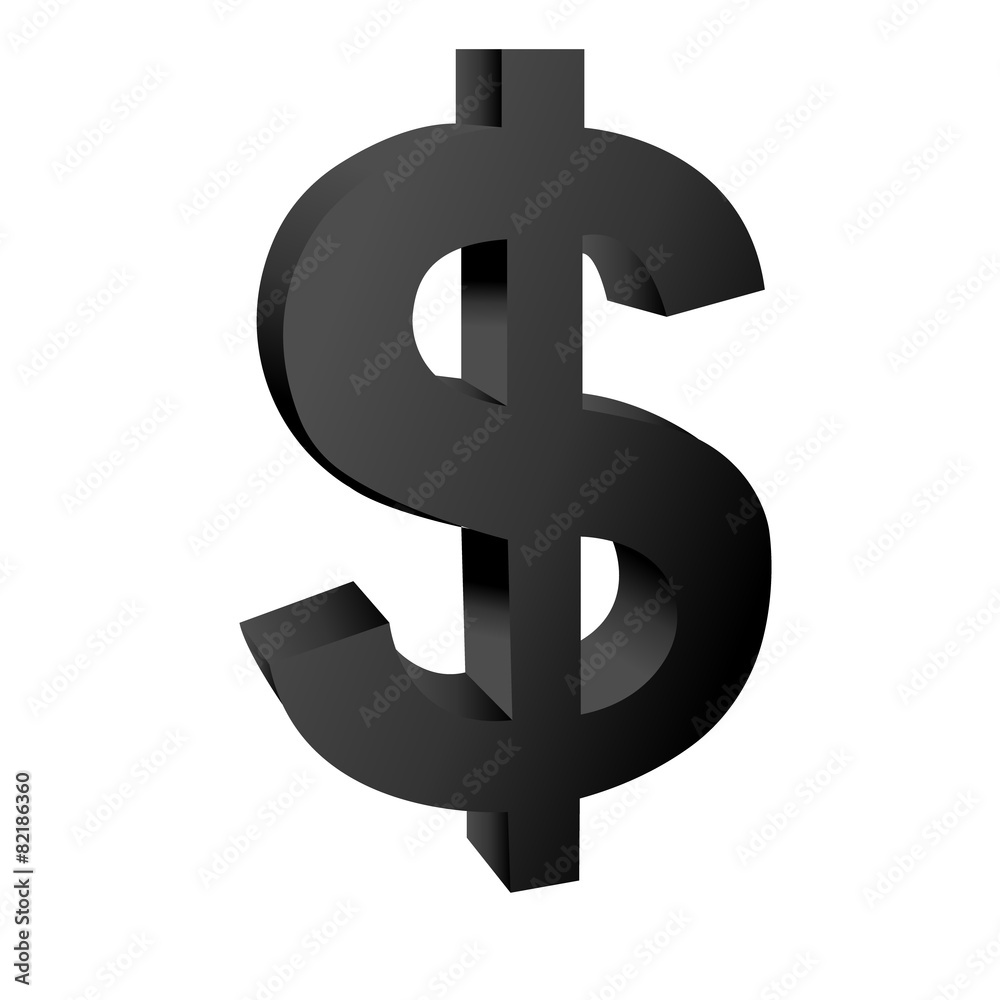 Obraz premium dollar black