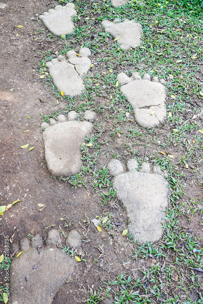 Obraz premium Foot stone pavement