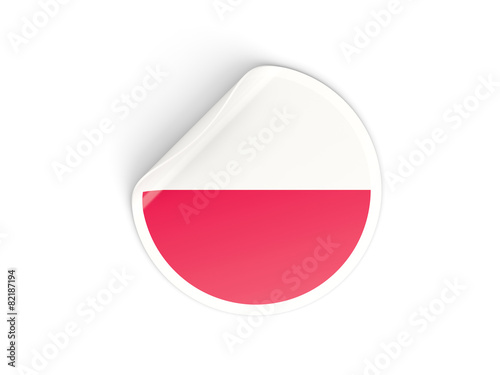 Free Download Round sticker with flag of poland - GFXLoad