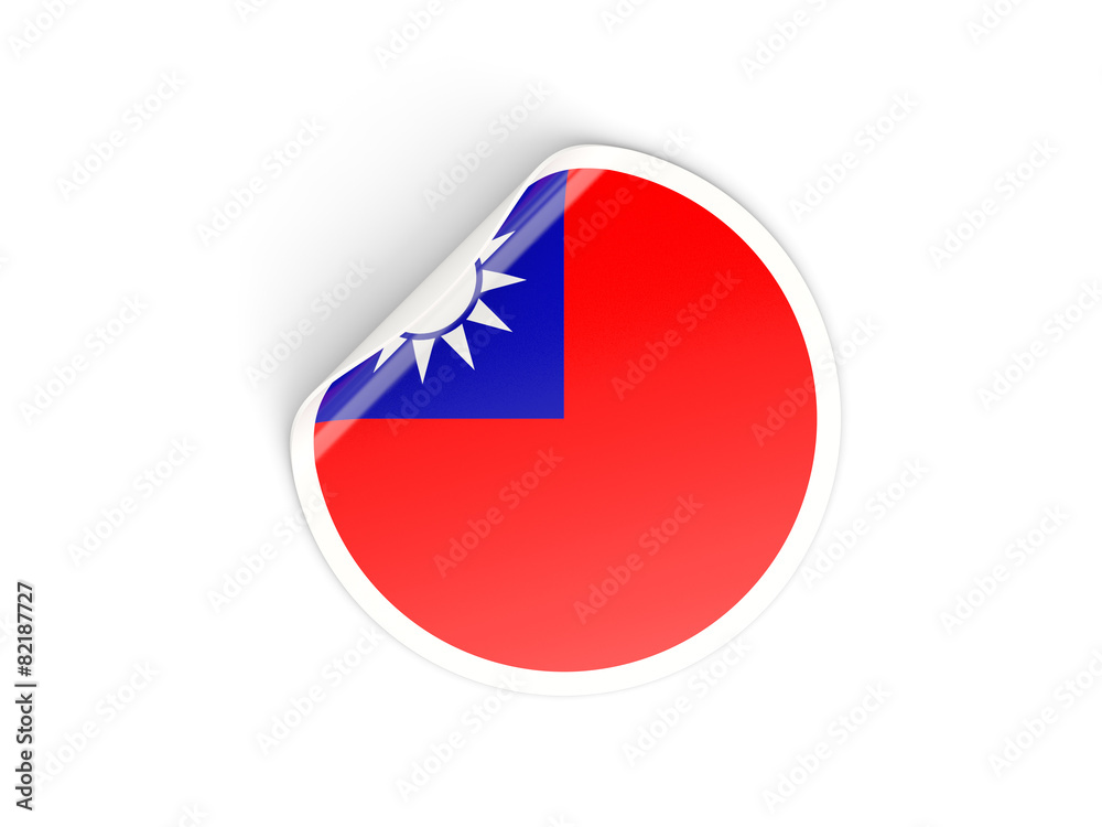 Round sticker with flag of republic of china Round sticker with flag of republic of china