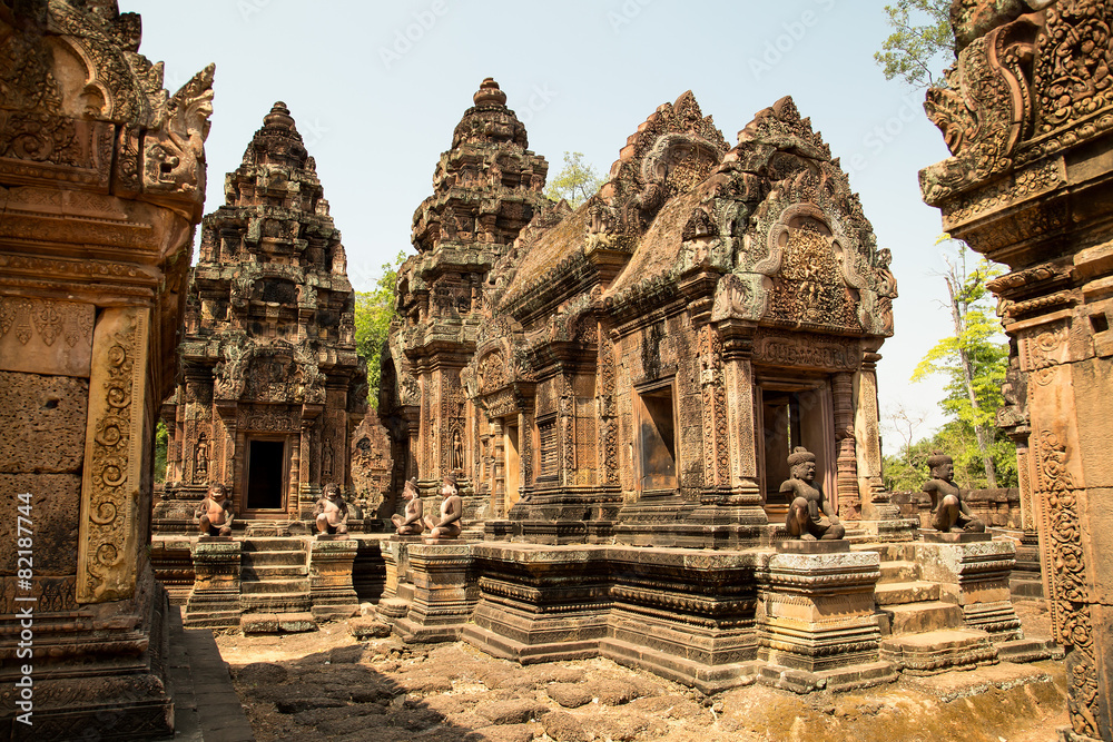 Naklejka premium Banteay Srei overview of all details