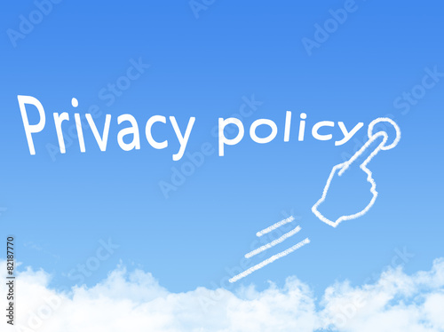 privacy policy message cloud shape