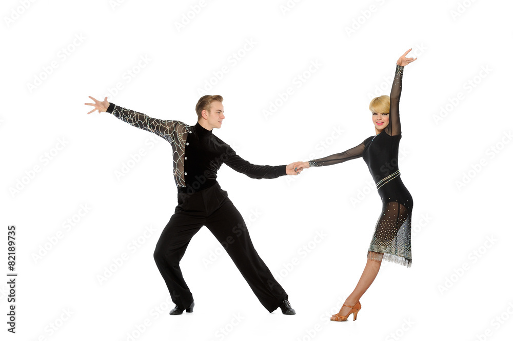 beautiful couple in the active ballroom dance