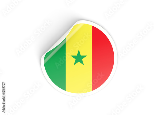 Free Download Round sticker with flag of senegal - GFXLoad