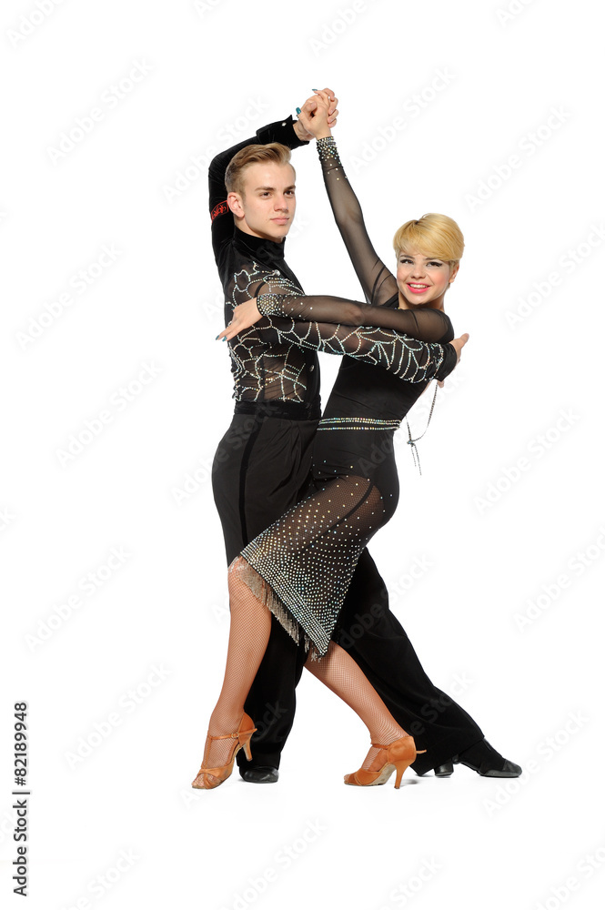beautiful couple in the active ballroom dance