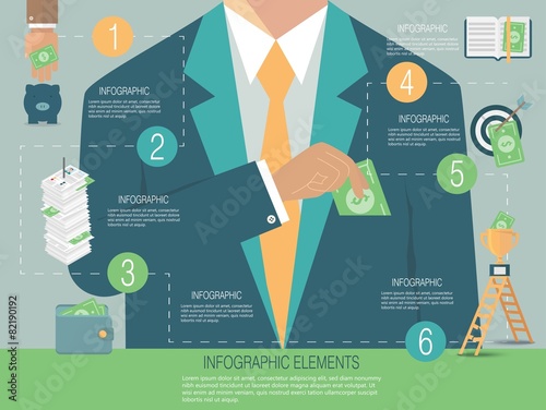 Infographic template, money concept