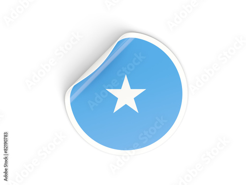 Round sticker with flag of somalia