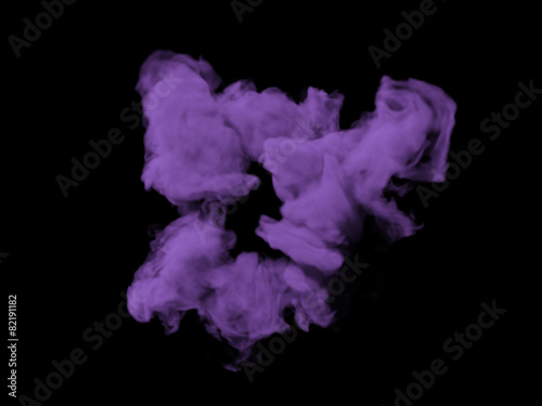 Violett smoke on black background
