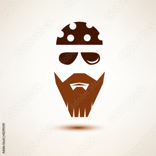 biker or rocker vector symbol, stylized icon