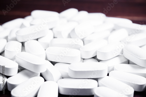 Group of white pills